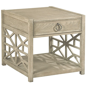 1-drawer light wood end table