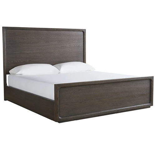 dark wood tone panel bed