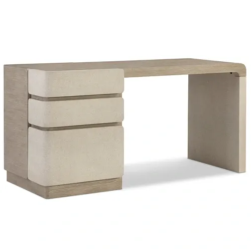 light wood one pedestal desk with three drawers