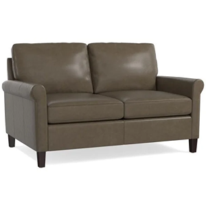 brown leather loveseat
