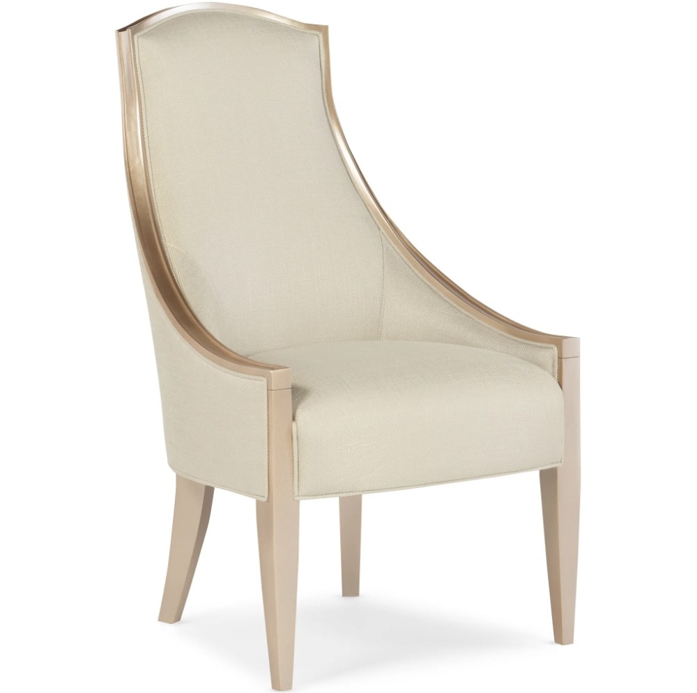upholstered high back low arm chair
