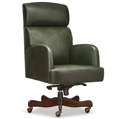 dark green leather executive office chair
