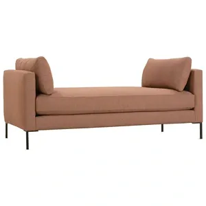 light brown bench with side pillows