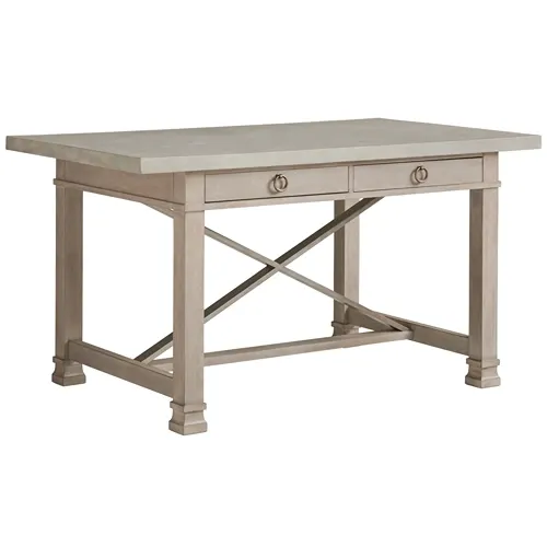 light wood toned counter-height dining table with drawers