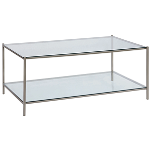 glass coffee table with lower shelf