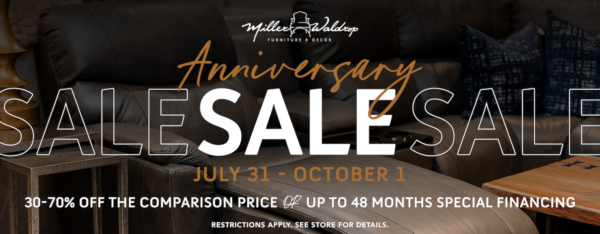 Anniversary Sale - July 31 through Oct 1