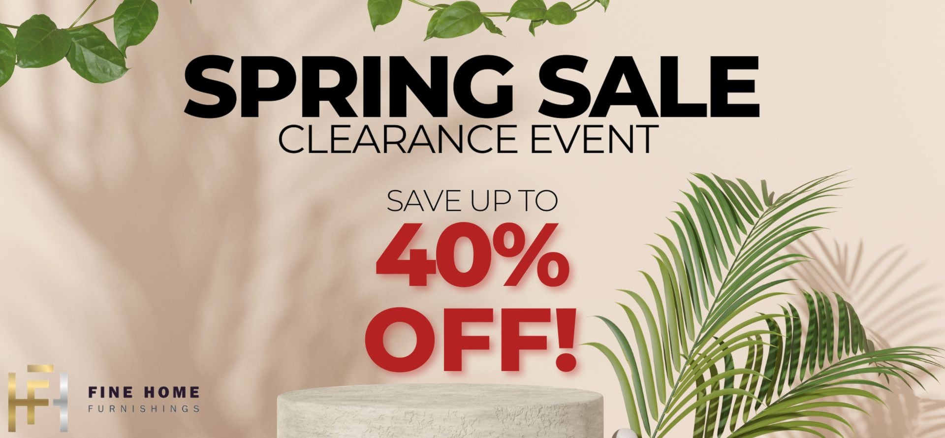 Spring Sale clearance event save up to 40% off!