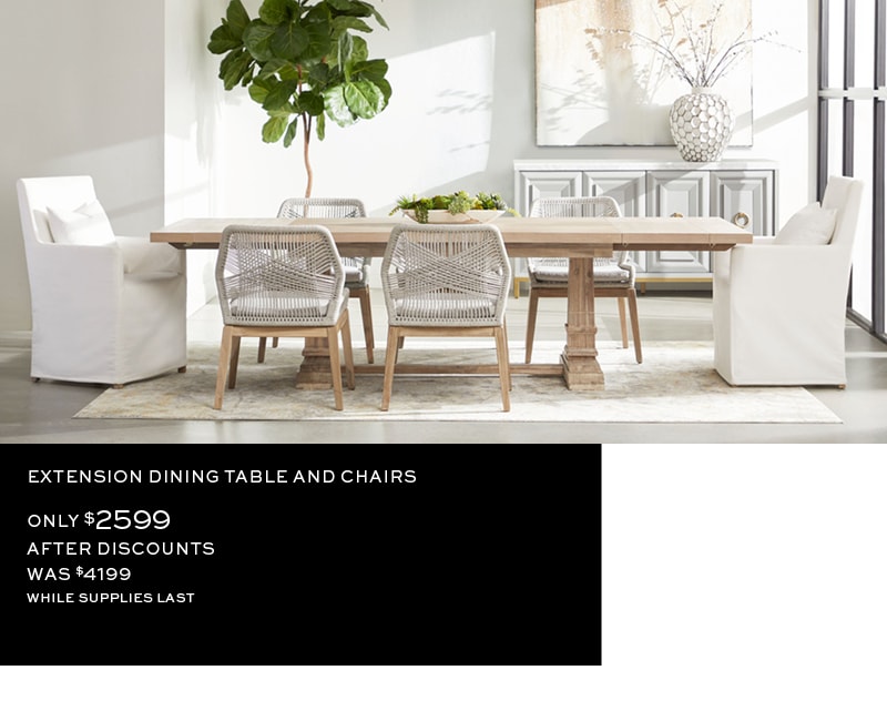 Extension Dining Table and Chairs Only $2599 after Discounts Was $4199 While Supplies Last