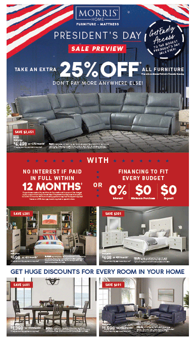 Morris deals furniture sale