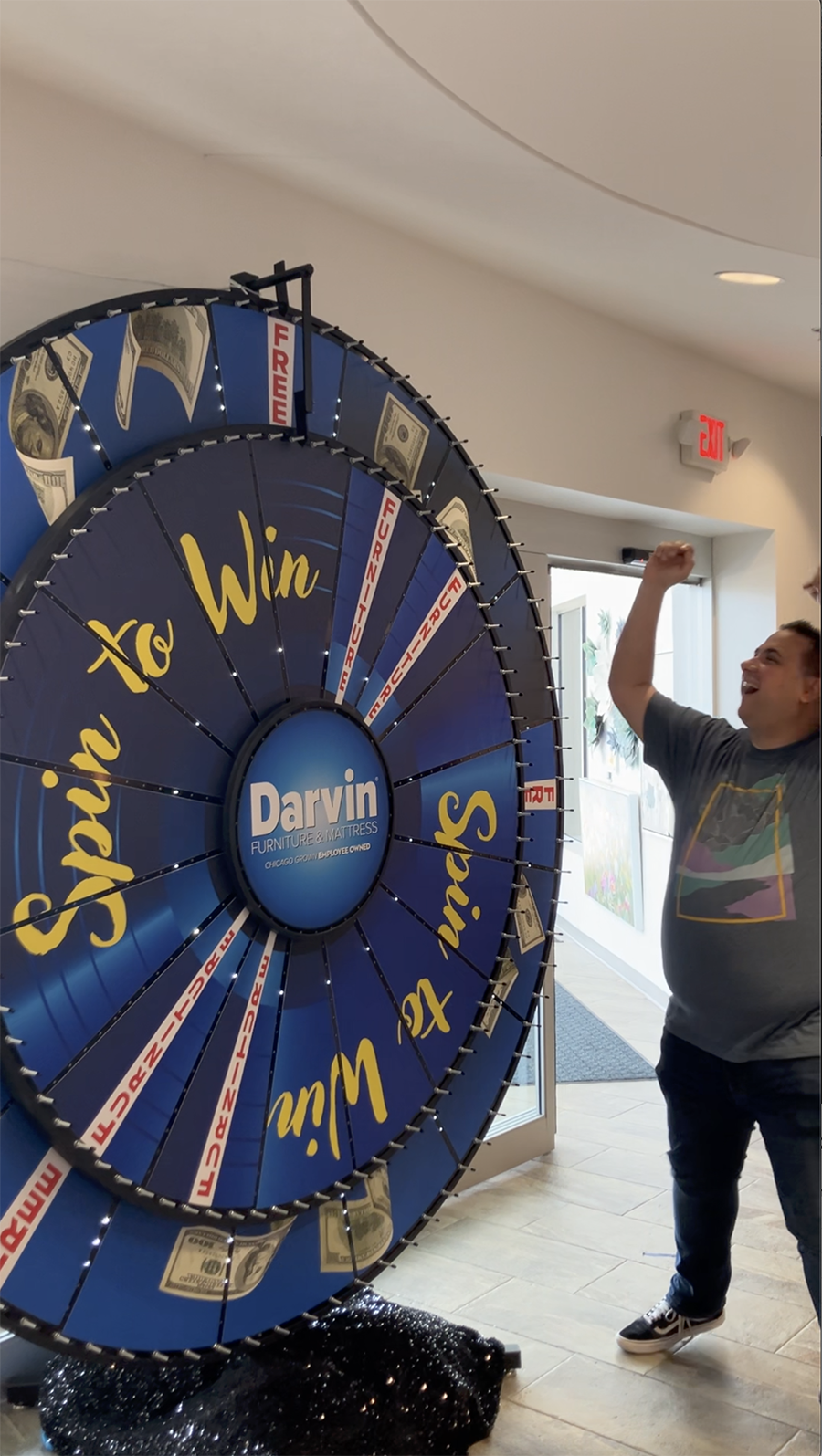 2024/June- Keke & Jason from 103.5 Kiss FM event at Darvin Furniture & Mattress Spin to Win