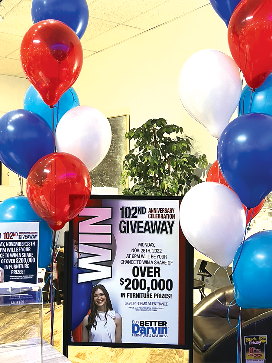 2022 Darvin Furniture & Mattress's 102nd Anniversary Furniture Giveaway