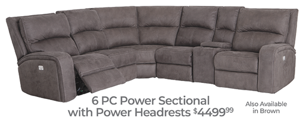 6 PC Power Sectional