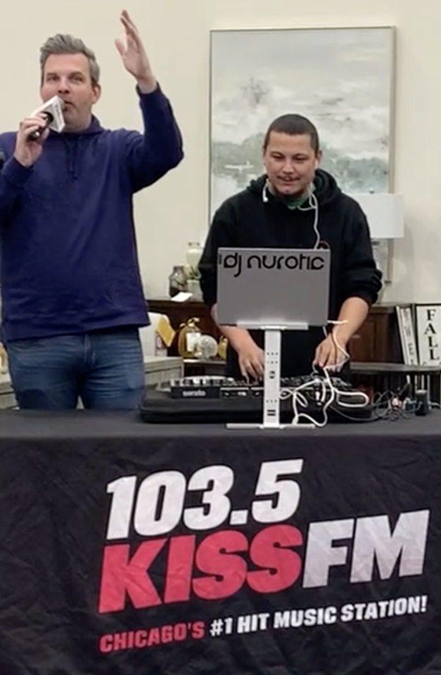 2022 - KissFM with Fred & Crew at Darvin Furniture & Mattress - Fred from the FredShow and DJ Nurotic