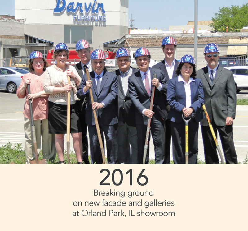 2016 - Breaking ground 
on new facade and galleries 
at Orland Park, IL showroom 