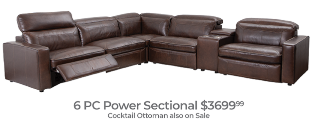 6 PC Power Sectional