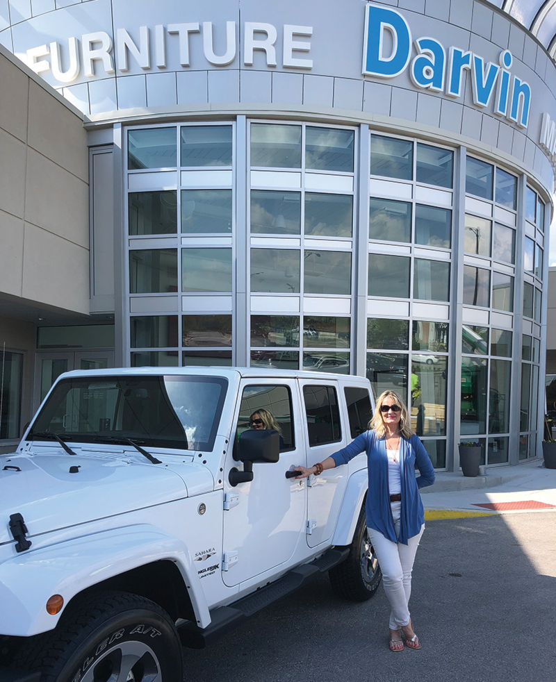 Cheryl Andrews wins 2018 Jeep Giveawy from Darvin Furniture & Mattress