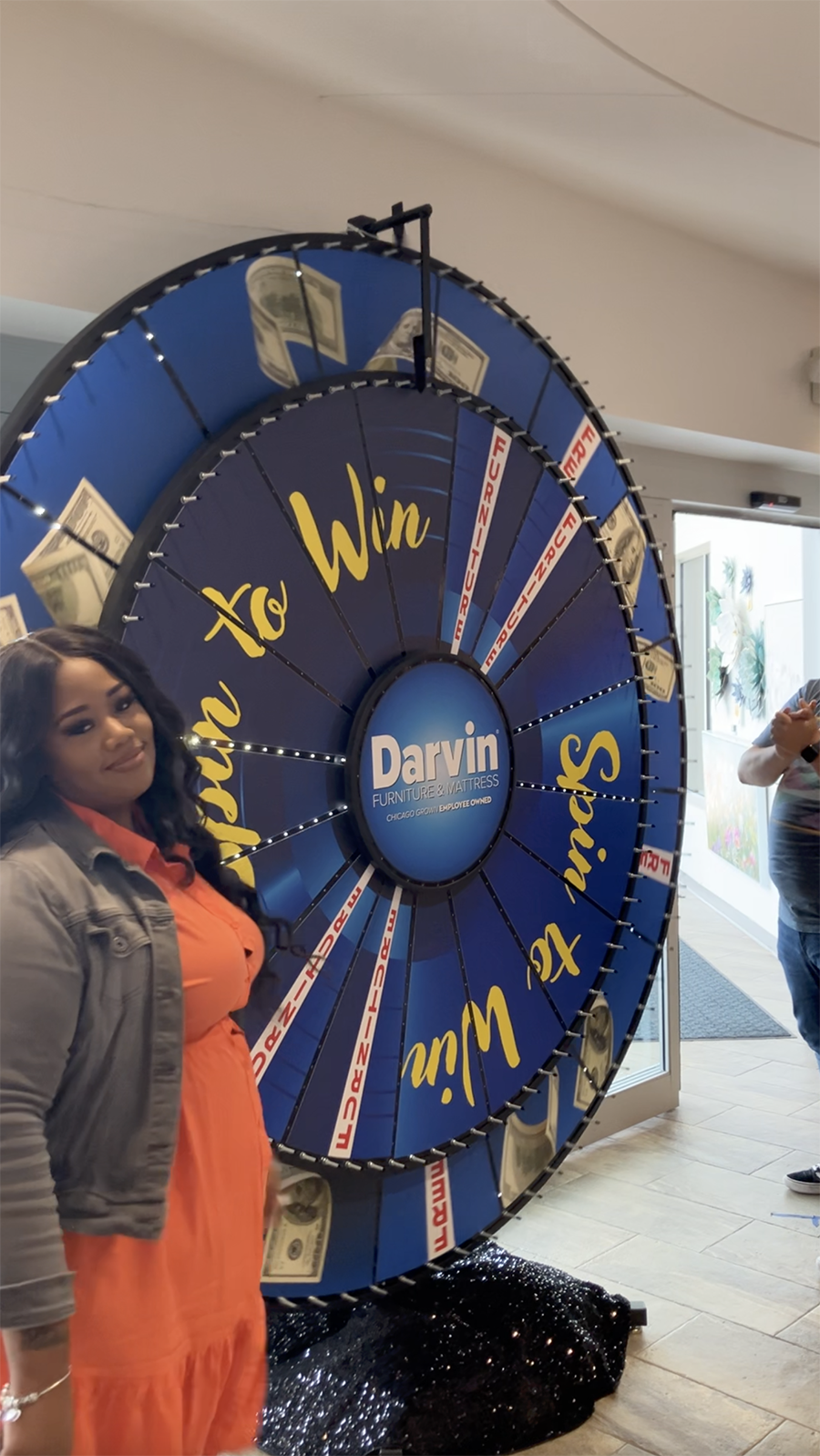 2024/June- Keke & Jason from 103.5 Kiss FM event at Darvin Furniture & Mattress Spin to Win