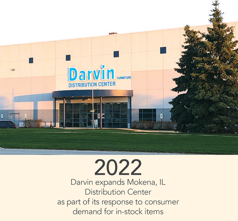 2022 - Darvin expands Mokena, IL
Distribution Center
as part of its response to consumer demand for in-stock items