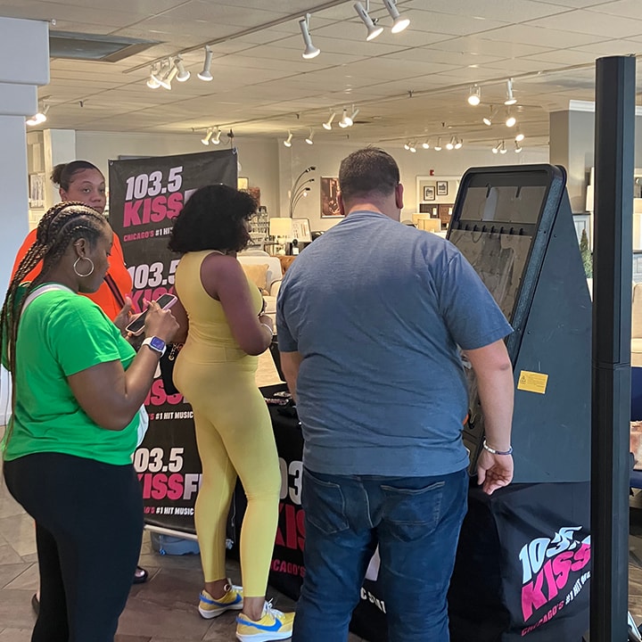 2024/June- Keke & Jason from 103.5 Kiss FM event at Darvin Furniture & Mattress Spin to Win