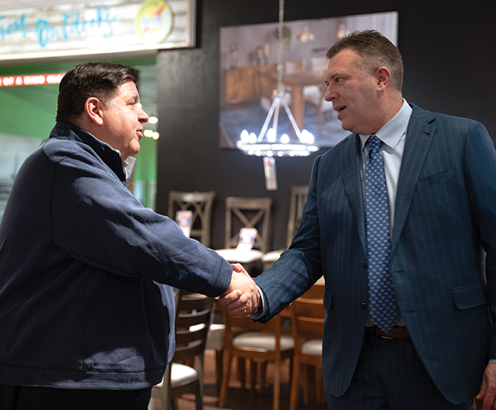 2025_ Governor Pritzker visits Darvin - Meets President Will Harris