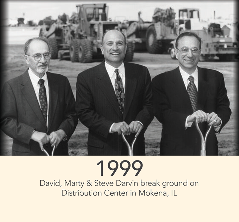 1999 - David, Marty & Steve Darvin break ground on 
Distribution Center in Mokena, IL