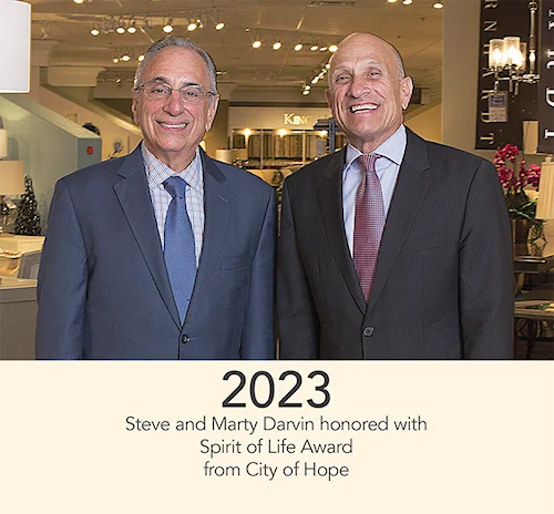 2023 - Steve and Marty Darvin honored with Spirit of Life Award from City of Hope