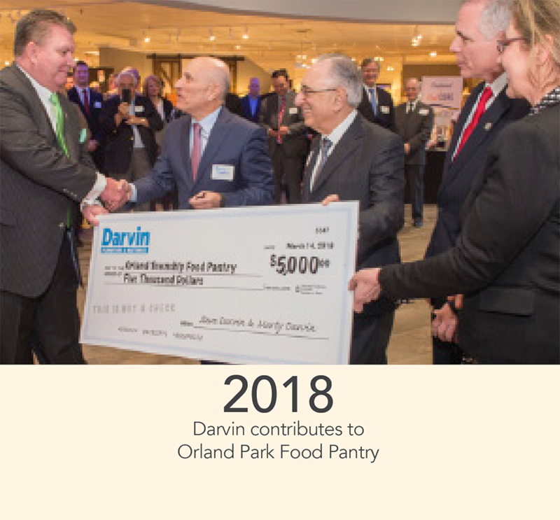 2018 - Darvin contributes to
Orland Park Food Pantry