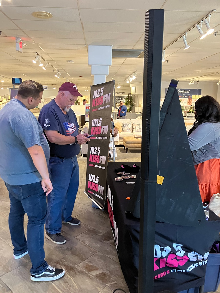 2024/June- Keke & Jason from 103.5 Kiss FM event at Darvin Furniture & Mattress Spin to Win