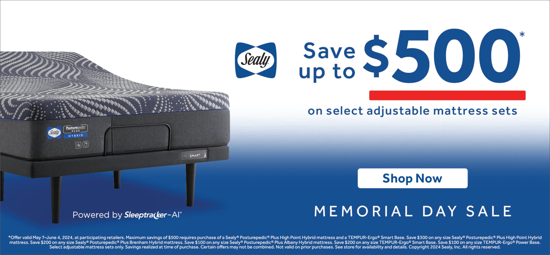 Save up to $500 on Select Adjustable Sealy Mattress Sets | Shop Now