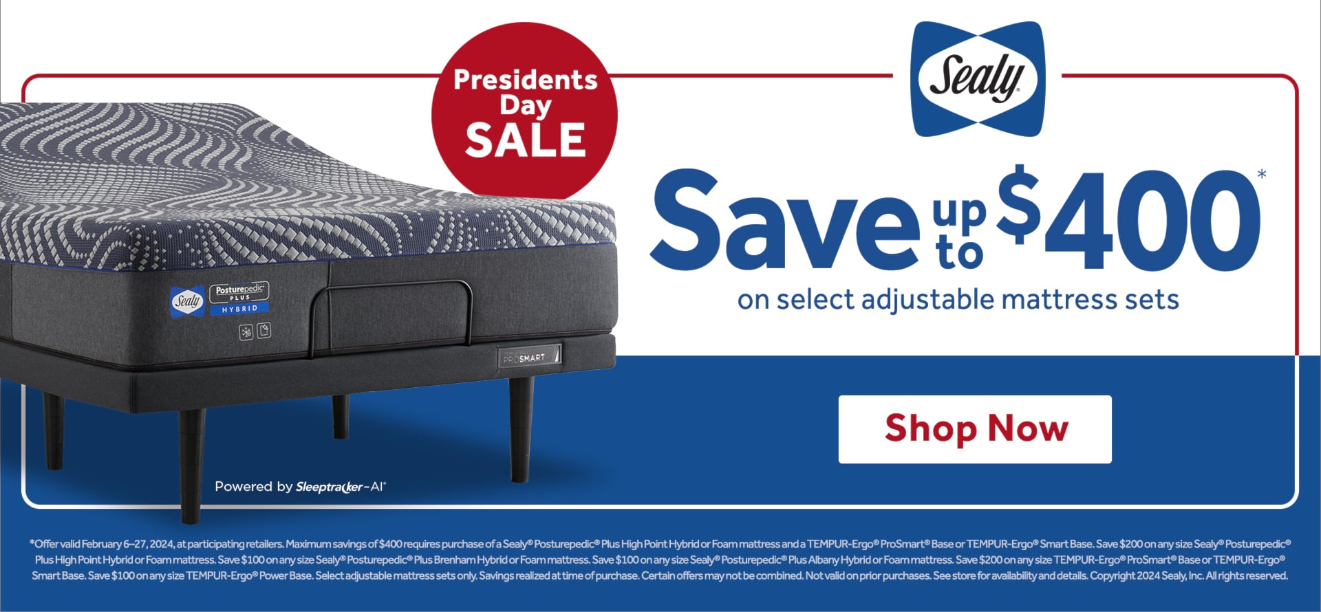 Save up to $400 on Select Sealy adjustable sets