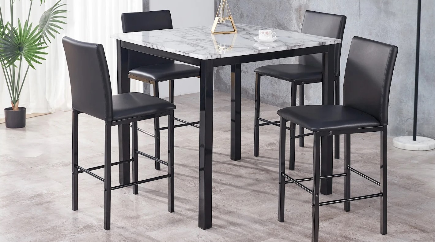 1817SET 5 Piece Counter Height Table with 4 Chairs