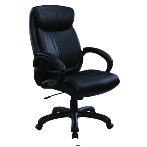 high-back executive chair • black soft-touch upholstery • 26.38"w x 28.35"d x 41.33-44"h