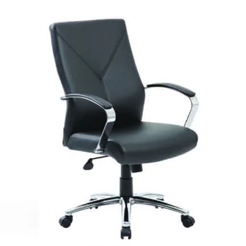 high-back executive chair • black leatherplus upholstery • 27"w x 29"d x 41-44"h
