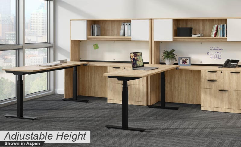Adjustable Height Desk in Aspen