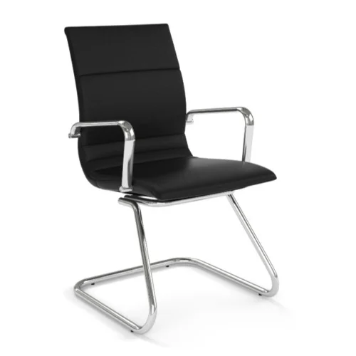 guest chair • bonded black leather • 26"w x 27"d x 40.5"h