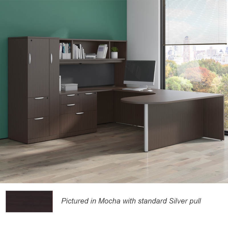 Desk in Mocha with Silver pulls