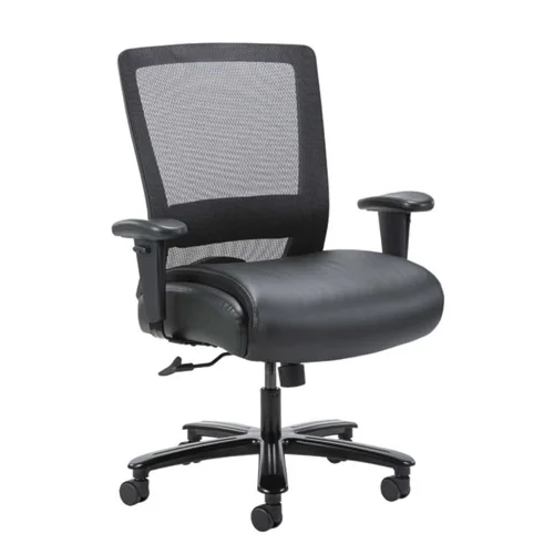 heavy duty mesh task chair • black mesh/leather plus • 400 lb. weight capacity • 30"w x 27"d x 40.5-44"h