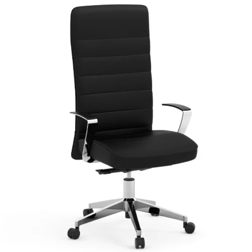 high-back executive chair • bonded black leather • 29.13"w x 27.17"d x 50.2"h