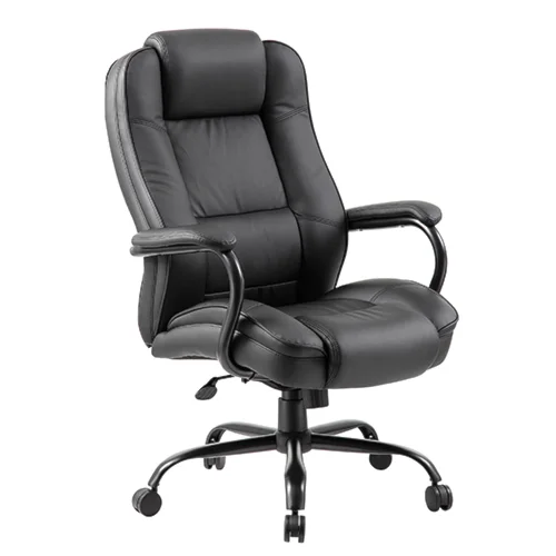 heavy-duty high-back chair • black leather plus • 400 lb. weight capacity • 31"w x 32"d x 44-47"h