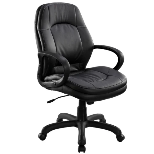 mid-back executive chair • black soft touch upholstery • 25.2"w x 25.98"d x 39.37-42.12"h