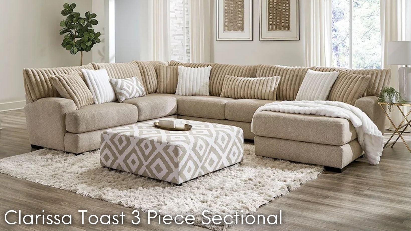 Clarissa Toast 3 Piece Sectional