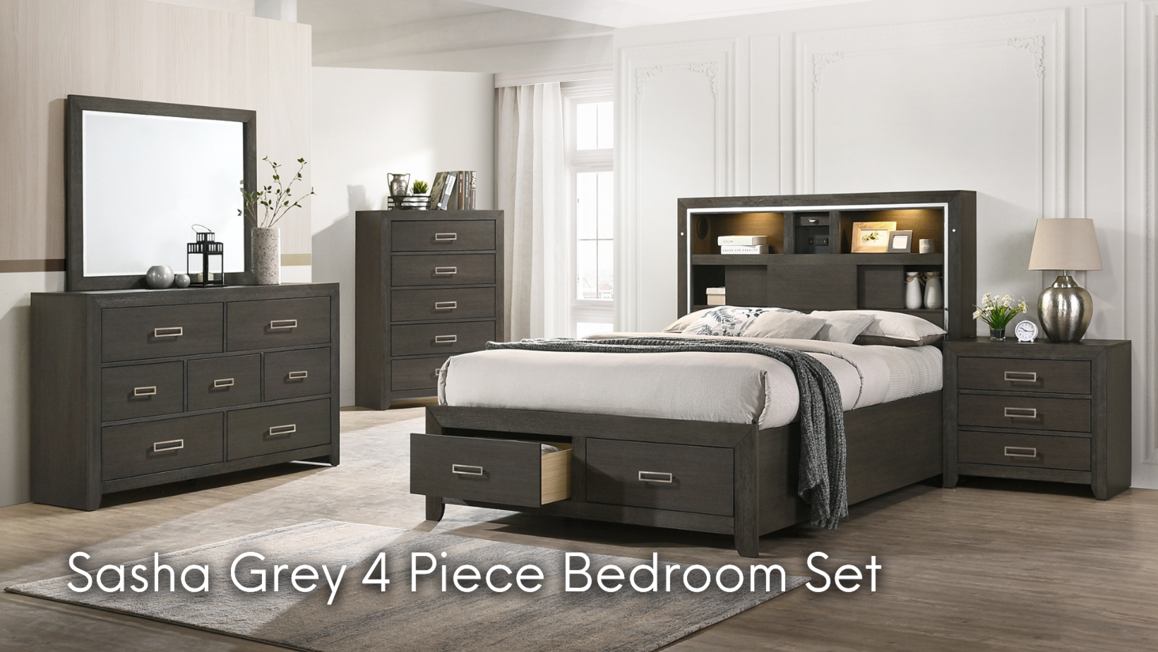 Sasha Grey 4 Piece Bedroom Set