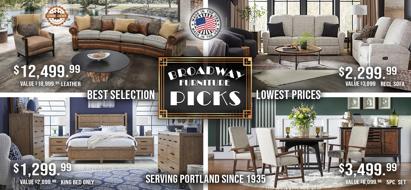Broadway Picks showcases the variety of offerings at our two showrooms in Tigard!