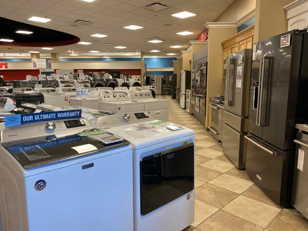 appliances in showroom