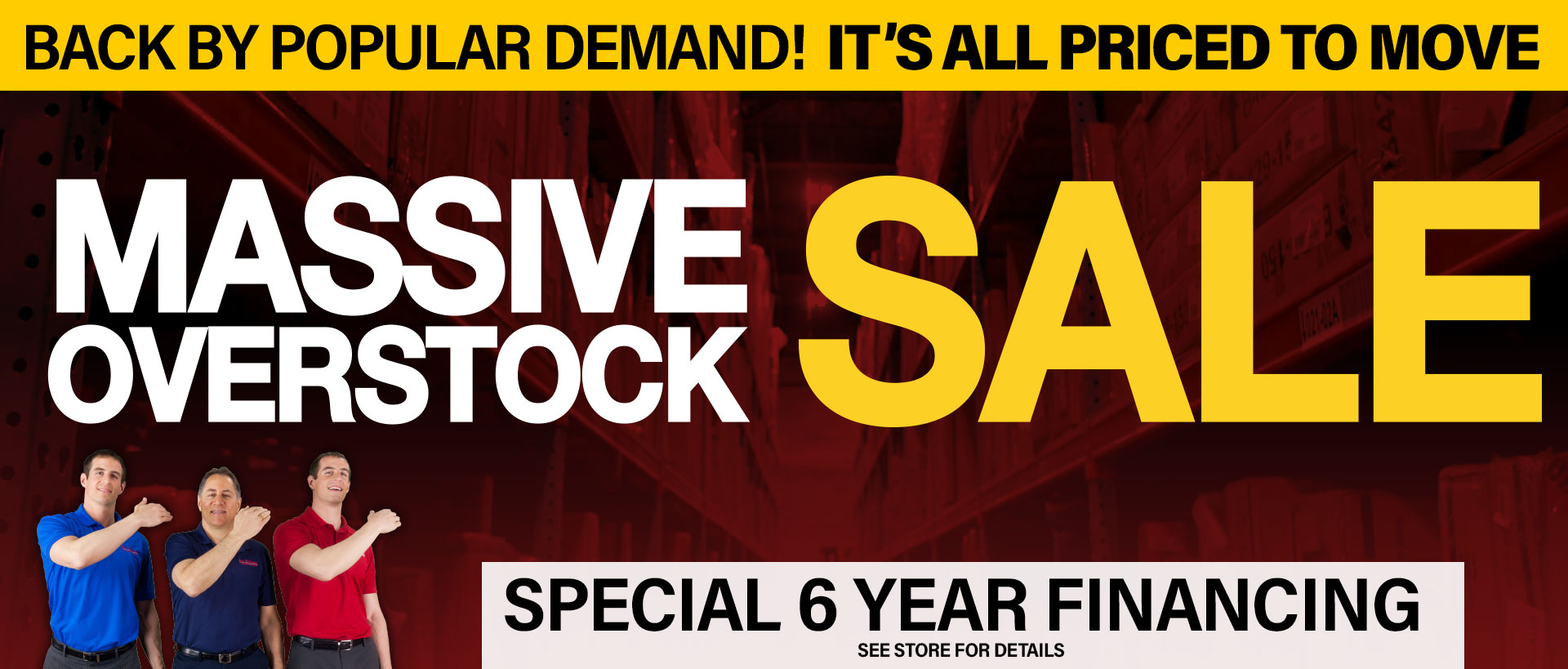 Massive Overstock Sale