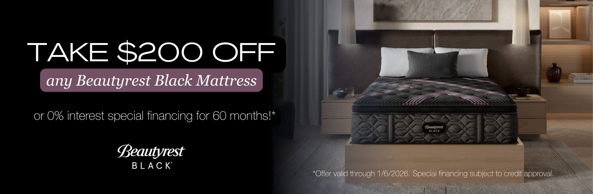 Take $200 Off any Beautyrest Black mattress set