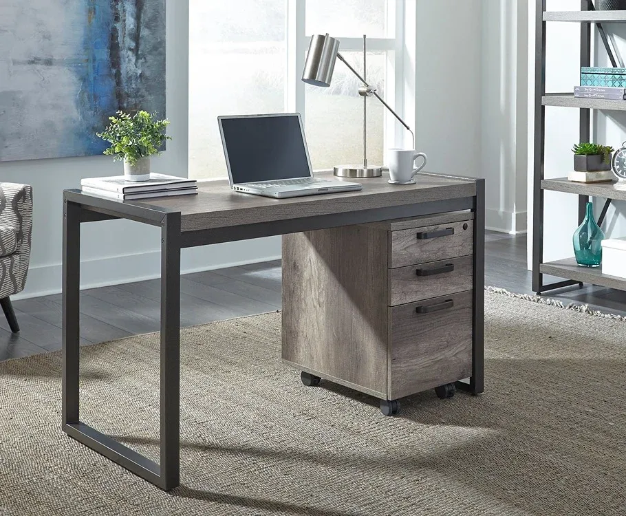Desk with metal frame