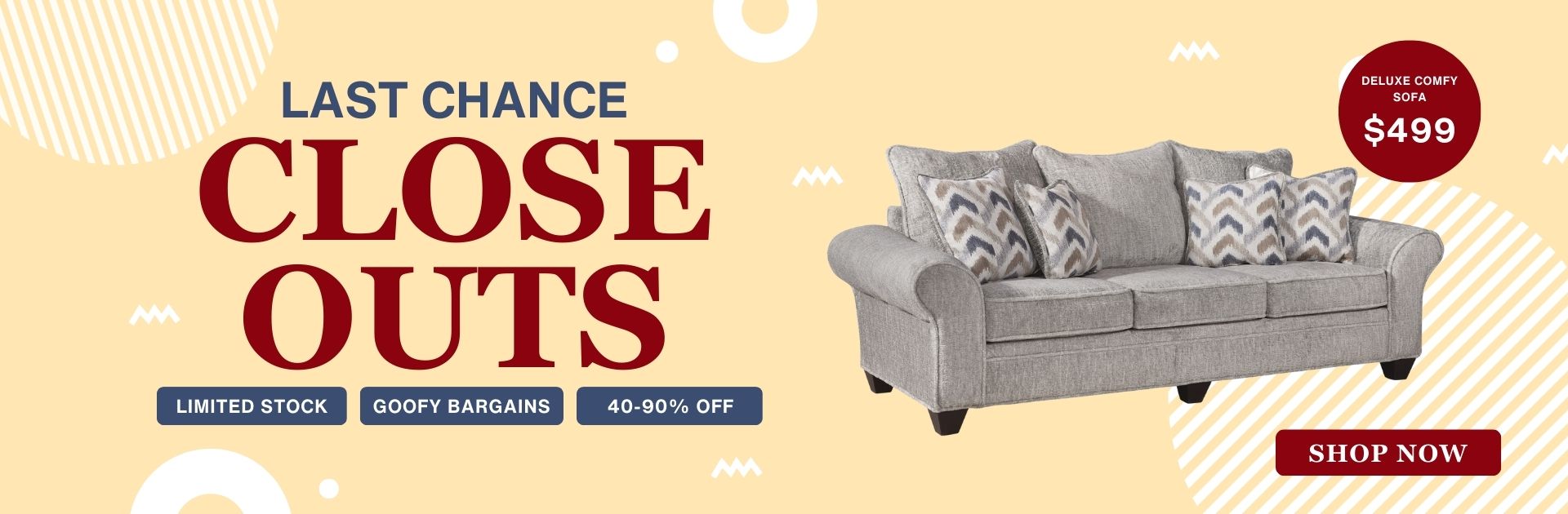 Last chance closeout bargains at Wayside Furniture & Mattress!
