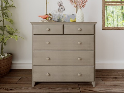 Dresser with five drawers in a children’s room