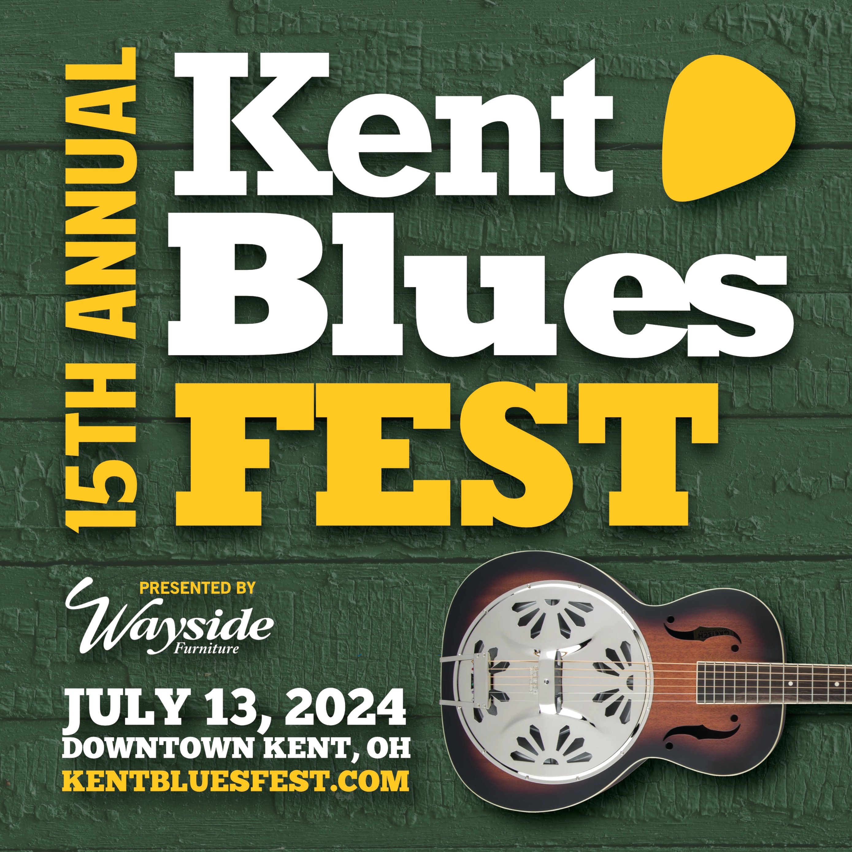 15th Annual Kent Blues Fest July 13, 2024 downtown Kent. Kentbluesfest.com
